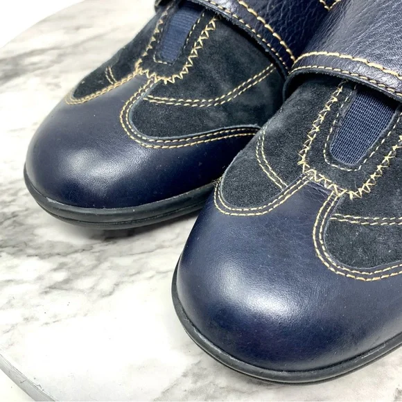 Softspots Navy Suede/Leather Comfort Sneakers 8.5 Wide Casual Sporty - Picture 10 of 12
